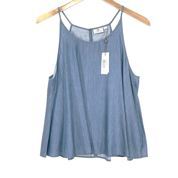 NWT AG Women’s Blue Chambray Lexi Trapeze Swing Tank size large - Picture 3 of 6